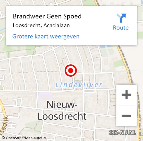 Locatie op kaart van de 112 melding: Brandweer Geen Spoed Naar Loosdrecht, Acacialaan op 31 december 2014 21:45