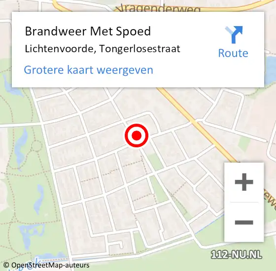 Locatie op kaart van de 112 melding: Brandweer Met Spoed Naar Lichtenvoorde, Tongerlosestraat op 31 december 2014 21:45