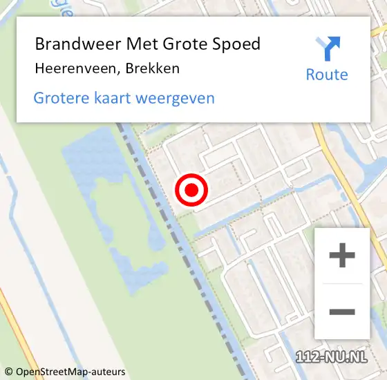 Locatie op kaart van de 112 melding: Brandweer Met Grote Spoed Naar Heerenveen, Brekken op 31 december 2014 21:53