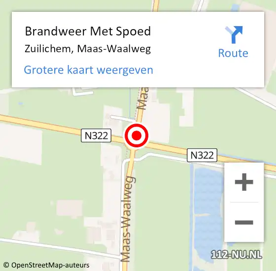 Locatie op kaart van de 112 melding: Brandweer Met Spoed Naar Zuilichem, Maas-Waalweg op 31 december 2014 21:57