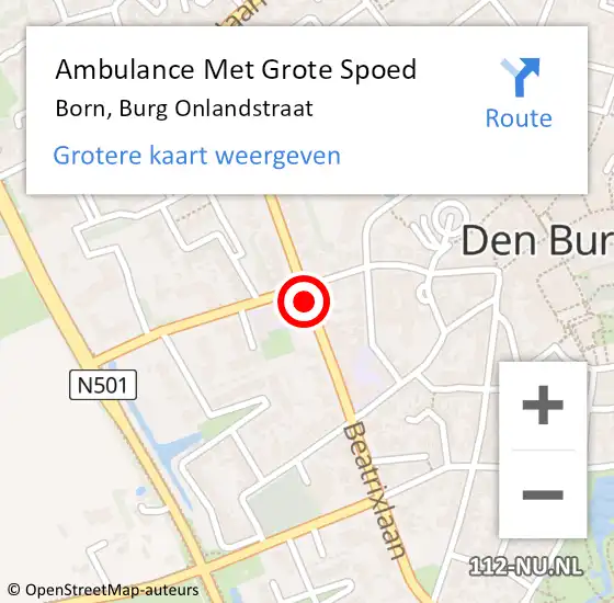 Locatie op kaart van de 112 melding: Ambulance Met Grote Spoed Naar Obbicht, Burg Venckenstraat op 31 december 2014 22:00