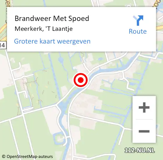 Locatie op kaart van de 112 melding: Brandweer Met Spoed Naar Meerkerk, 'T Laantje op 31 december 2014 22:38