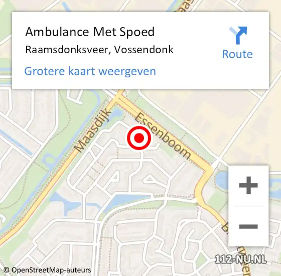 Locatie op kaart van de 112 melding: Ambulance Met Spoed Naar Raamsdonksveer, Vossendonk op 31 december 2014 23:09