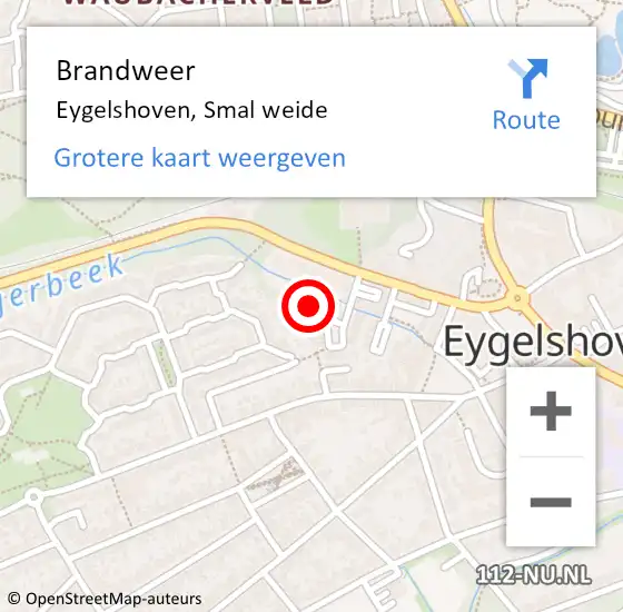 Locatie op kaart van de 112 melding: Brandweer Eygelshoven, Smal weide op 31 december 2014 23:21