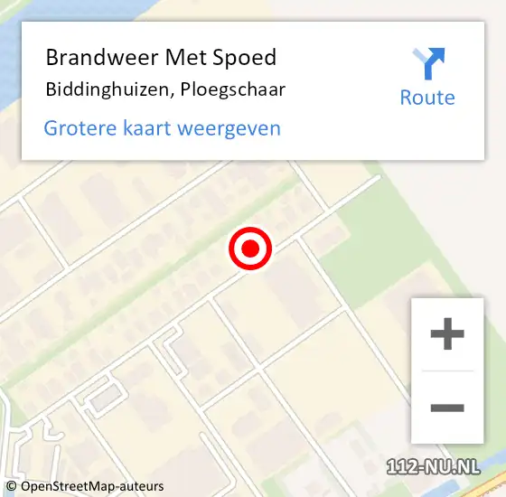 Locatie op kaart van de 112 melding: Brandweer Met Spoed Naar Biddinghuizen, Ploegschaar op 31 december 2014 23:31