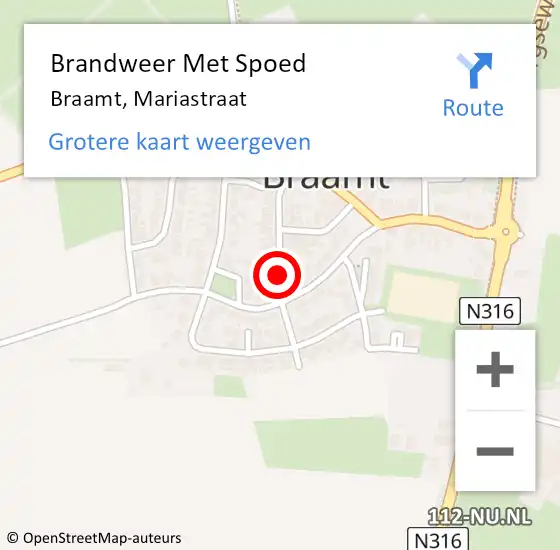 Locatie op kaart van de 112 melding: Brandweer Met Spoed Naar Braamt, Mariastraat op 31 december 2014 23:52