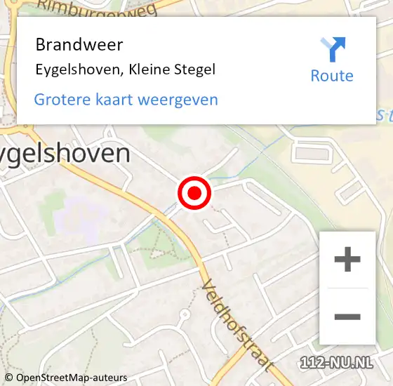 Locatie op kaart van de 112 melding: Brandweer Eygelshoven, Kleine Stegel op 31 december 2014 23:57