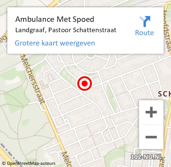 Locatie op kaart van de 112 melding: Ambulance Met Spoed Naar Landgraaf, Pastoor Schattenstraat op 1 januari 2015 00:16