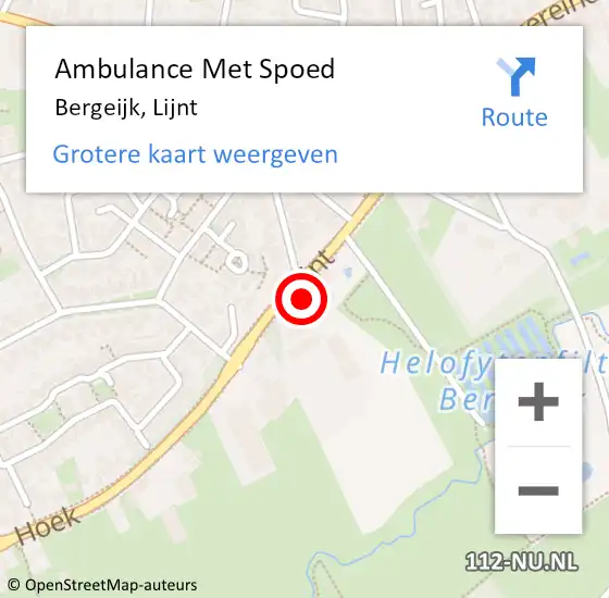 Locatie op kaart van de 112 melding: Ambulance Met Spoed Naar Bergeijk, Lijnt op 1 januari 2015 00:20