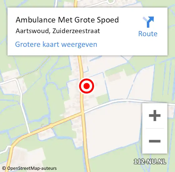 Locatie op kaart van de 112 melding: Ambulance Met Grote Spoed Naar Aartswoud, Zuiderzeestraat op 1 januari 2015 01:27