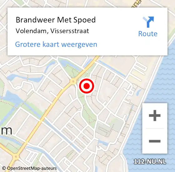 Locatie op kaart van de 112 melding: Brandweer Met Spoed Naar Volendam, Vissersstraat op 1 januari 2015 01:59