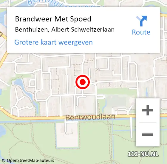 Locatie op kaart van de 112 melding: Brandweer Met Spoed Naar Benthuizen, Albert Schweitzerlaan op 1 januari 2015 02:09