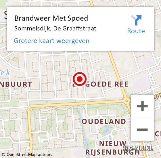 Locatie op kaart van de 112 melding: Brandweer Met Spoed Naar Sommelsdijk, De Graaffstraat op 1 januari 2015 02:17