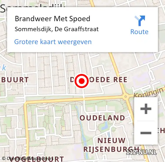 Locatie op kaart van de 112 melding: Brandweer Met Spoed Naar Sommelsdijk, De Graaffstraat op 1 januari 2015 02:20