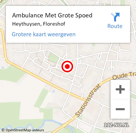 Locatie op kaart van de 112 melding: Ambulance Met Grote Spoed Naar Heythuysen, Floreshof op 1 januari 2015 02:25