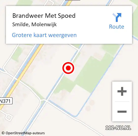 Locatie op kaart van de 112 melding: Brandweer Met Spoed Naar Smilde, Molenwijk op 1 januari 2015 02:25