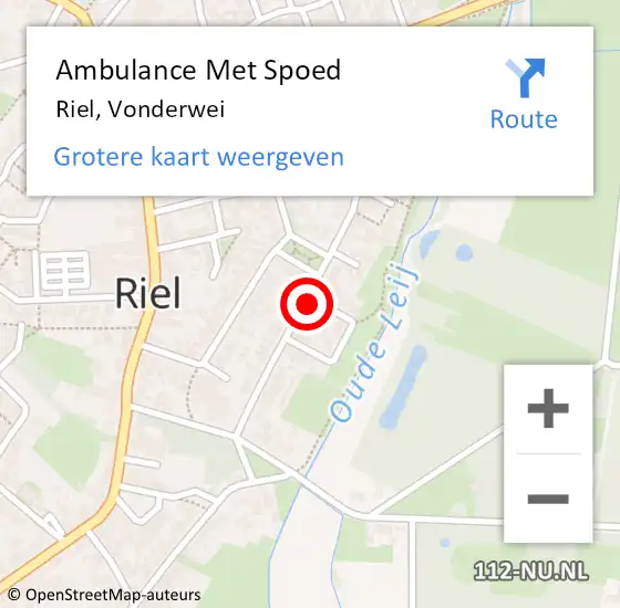 Locatie op kaart van de 112 melding: Ambulance Met Spoed Naar Riel, Vonderwei op 26 oktober 2013 09:06