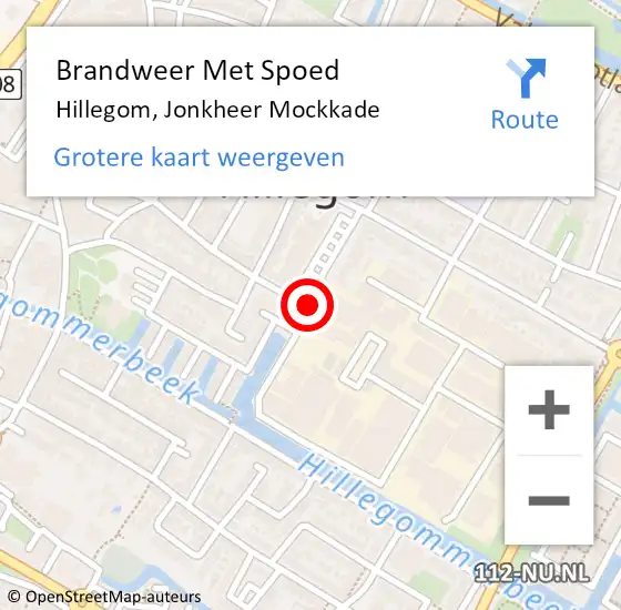 Locatie op kaart van de 112 melding: Brandweer Met Spoed Naar Hillegom, Jonkheer Mockkade op 1 januari 2015 02:39