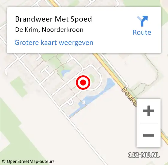 Locatie op kaart van de 112 melding: Brandweer Met Spoed Naar De Krim, Noorderkroon op 1 januari 2015 02:45