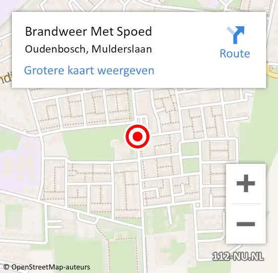 Locatie op kaart van de 112 melding: Brandweer Met Spoed Naar Oudenbosch, Mulderslaan op 1 januari 2015 02:47