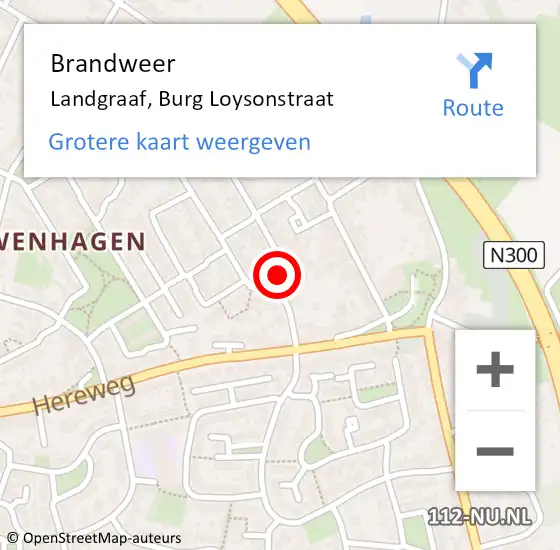 Locatie op kaart van de 112 melding: Brandweer Landgraaf, Burg Loysonstraat op 1 januari 2015 02:51