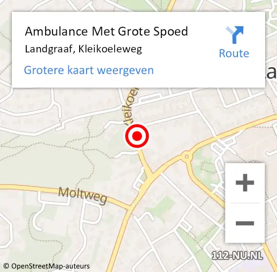 Locatie op kaart van de 112 melding: Ambulance Met Grote Spoed Naar Landgraaf, Kleikoeleweg op 1 januari 2015 02:53