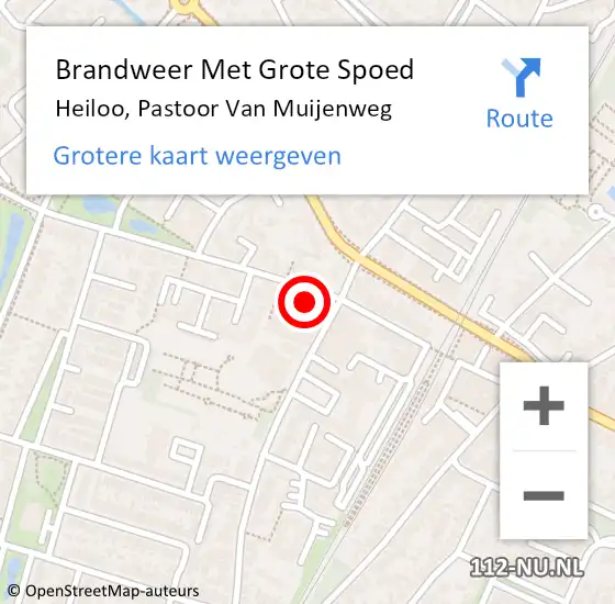 Locatie op kaart van de 112 melding: Brandweer Met Grote Spoed Naar Heiloo, Pastoor Van Muijenweg op 1 januari 2015 03:08