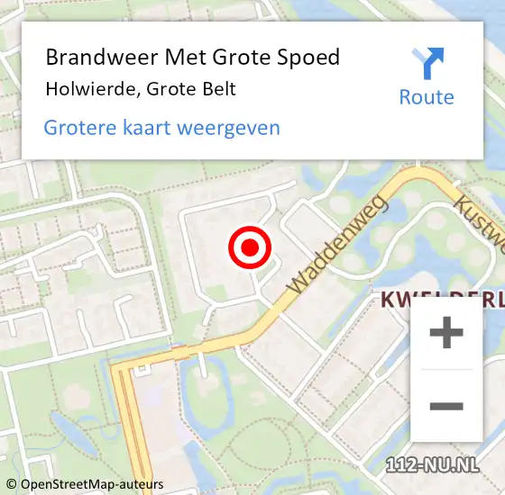 Locatie op kaart van de 112 melding: Brandweer Met Grote Spoed Naar Holwierde, Grote Belt op 1 januari 2015 03:20