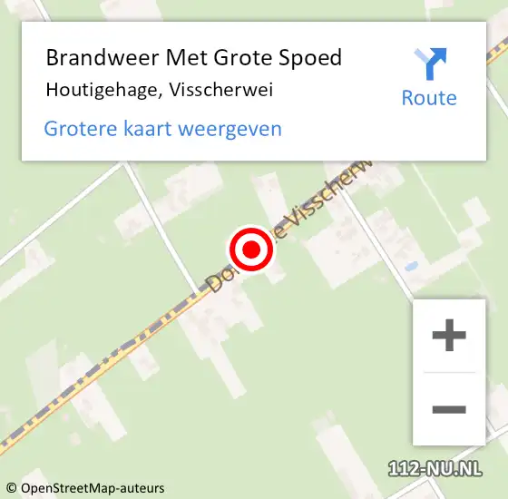 Locatie op kaart van de 112 melding: Brandweer Met Grote Spoed Naar Houtigehage, Visscherwei op 1 januari 2015 03:26