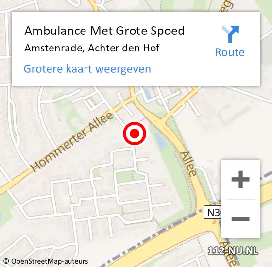 Locatie op kaart van de 112 melding: Ambulance Met Grote Spoed Naar Amstenrade, Achter den Hof op 1 januari 2015 03:30