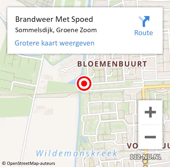 Locatie op kaart van de 112 melding: Brandweer Met Spoed Naar Sommelsdijk, Groene Zoom op 1 januari 2015 03:34