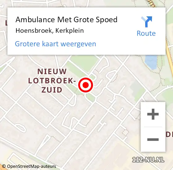 Locatie op kaart van de 112 melding: Ambulance Met Grote Spoed Naar Hoensbroek, Kerkplein op 1 januari 2015 04:18