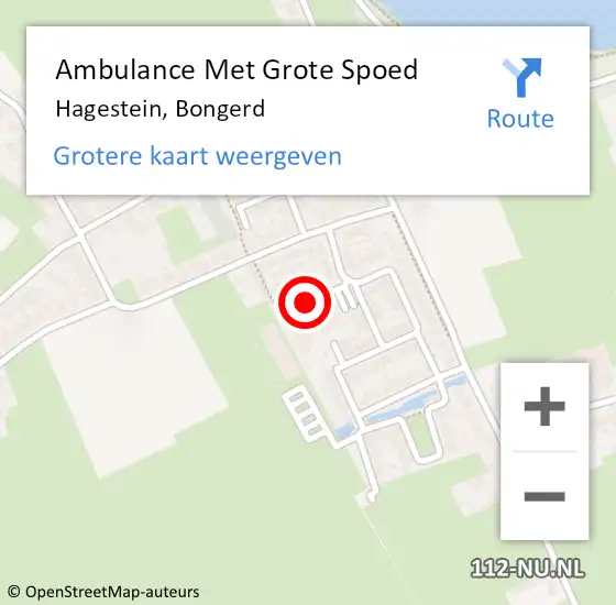 Locatie op kaart van de 112 melding: Ambulance Met Grote Spoed Naar Hagestein, Bongerd op 1 januari 2015 04:38