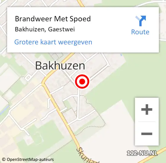 Locatie op kaart van de 112 melding: Brandweer Met Spoed Naar Bakhuizen, Gaestwei op 1 januari 2015 05:26