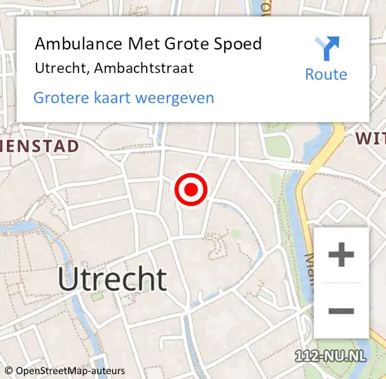 Locatie op kaart van de 112 melding: Ambulance Met Grote Spoed Naar Utrecht, Ambachtstraat op 1 januari 2015 05:44