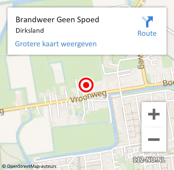 Locatie op kaart van de 112 melding: Brandweer Geen Spoed Naar Dirksland op 1 januari 2015 05:51