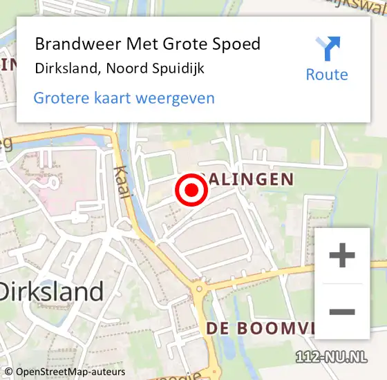 Locatie op kaart van de 112 melding: Brandweer Met Grote Spoed Naar Dirksland, Noord Spuidijk op 1 januari 2015 05:52