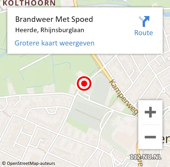 Locatie op kaart van de 112 melding: Brandweer Met Spoed Naar Heerde, Rhijnsburglaan op 26 oktober 2013 09:49