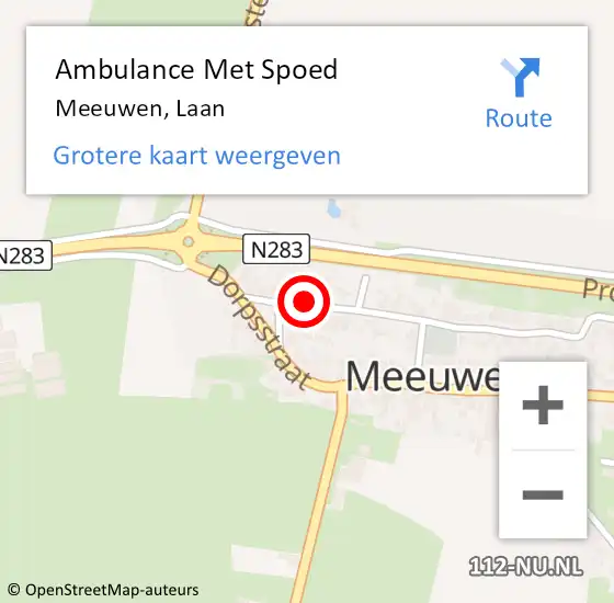 Locatie op kaart van de 112 melding: Ambulance Met Spoed Naar Meeuwen, Laan op 1 januari 2015 06:26