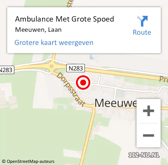 Locatie op kaart van de 112 melding: Ambulance Met Grote Spoed Naar Meeuwen, Laan op 1 januari 2015 07:14
