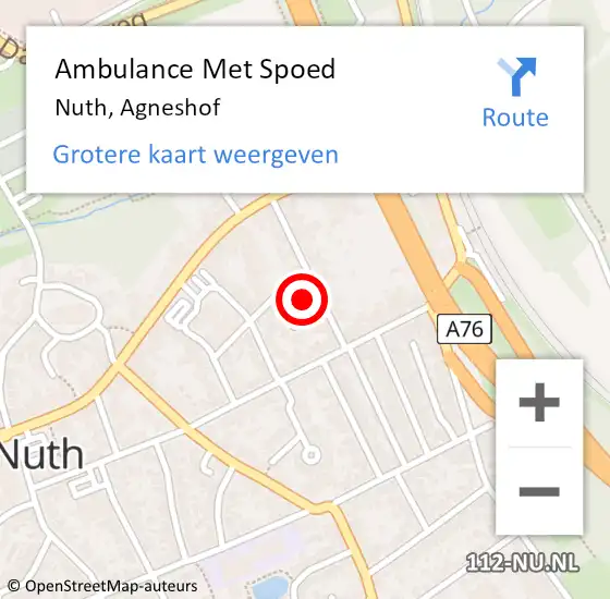 Locatie op kaart van de 112 melding: Ambulance Met Spoed Naar Nuth, Agneshof op 1 januari 2015 08:27