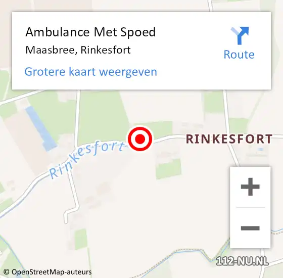 Locatie op kaart van de 112 melding: Ambulance Met Spoed Naar Maasbree, Rinkesfort op 26 oktober 2013 10:12