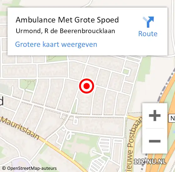 Locatie op kaart van de 112 melding: Ambulance Met Grote Spoed Naar Urmond, R de Beerenbroucklaan op 1 januari 2015 10:32