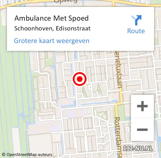 Locatie op kaart van de 112 melding: Ambulance Met Spoed Naar Schoonhoven, Edisonstraat op 1 januari 2015 10:43