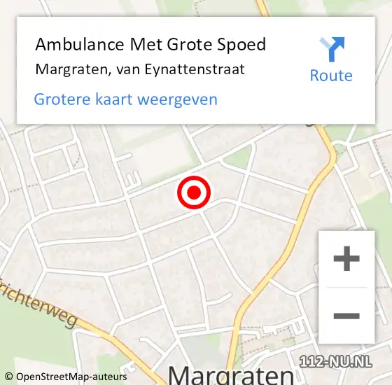 Locatie op kaart van de 112 melding: Ambulance Met Grote Spoed Naar Margraten, van Eynattenstraat op 1 januari 2015 11:08