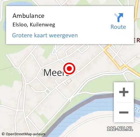 Locatie op kaart van de 112 melding: Ambulance Elsloo, Kuilenweg op 1 januari 2015 12:12