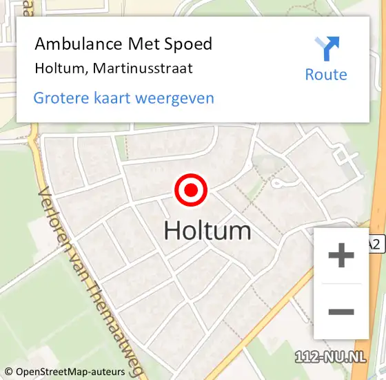 Locatie op kaart van de 112 melding: Ambulance Met Spoed Naar Holtum, Martinusstraat op 26 oktober 2013 10:27