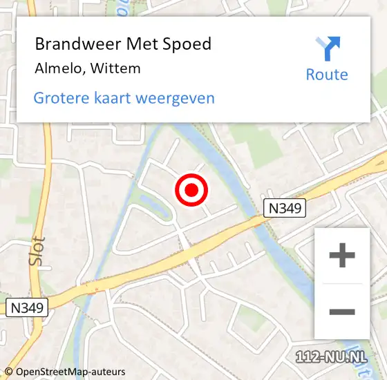 Locatie op kaart van de 112 melding: Brandweer Met Spoed Naar Almelo, Wittem op 1 januari 2015 12:30