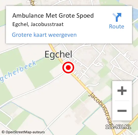 Locatie op kaart van de 112 melding: Ambulance Met Grote Spoed Naar Egchel, Jacobusstraat op 26 oktober 2013 10:32