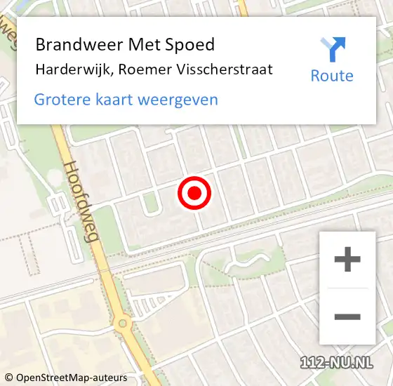 Locatie op kaart van de 112 melding: Brandweer Met Spoed Naar Harderwijk, Roemer Visscherstraat op 1 januari 2015 13:25